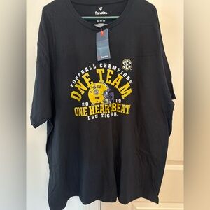 Fanatics LSU 2019 Champions ONE TEAM, ONE HEARTBEAT Black Shirt - Sz: 3XL